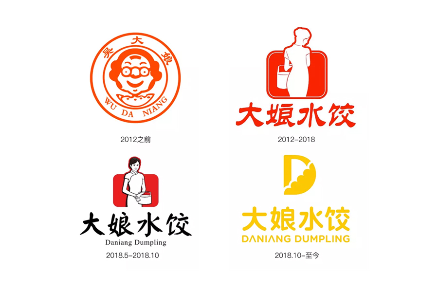 2018年5月29日,大娘水饺再次更换logo,将旗袍女性来了个华丽的转身.